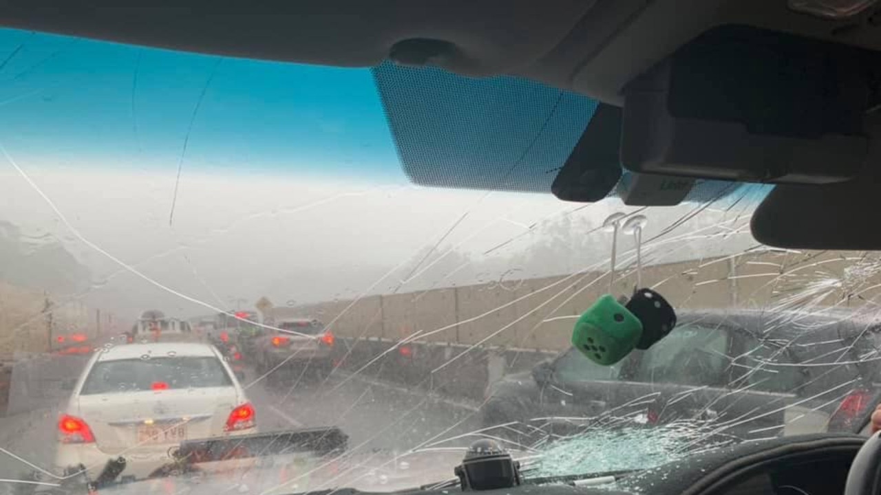 Early afternoon hail storms have lashed South East Queensland from Gold Coast to the Sunshine Coast, Picture Supplied