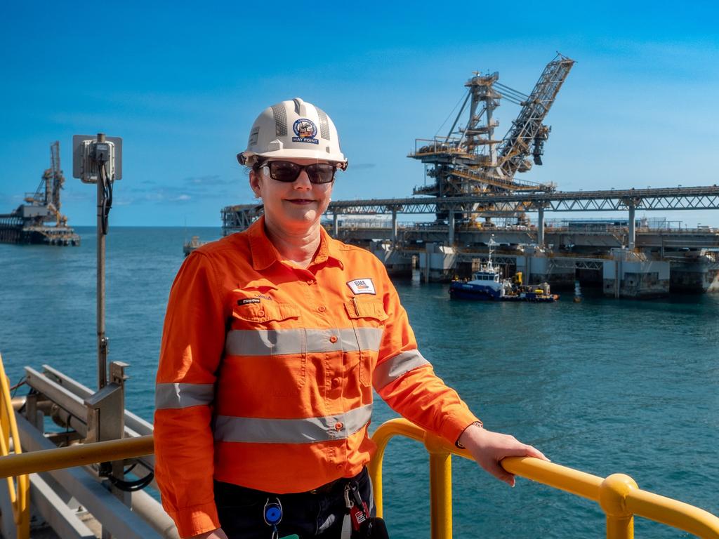 Hay Point General Manager Linda Murry said Hay Point Coal Terminal’s new shiploader was an example of what was at risk. Picture: supplied by BHP
