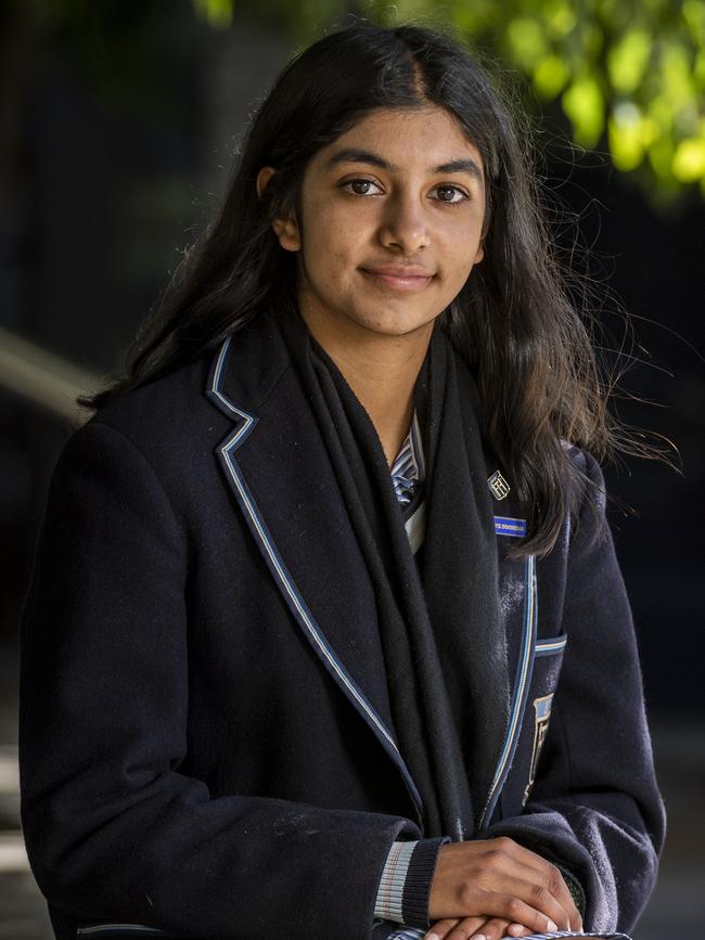 Melbourne teen Anjali ‘Anj’ Sharma will continue to fight for climate action after students decided not to appeal a Federal Court decision. Picture: Jake Nowakowski