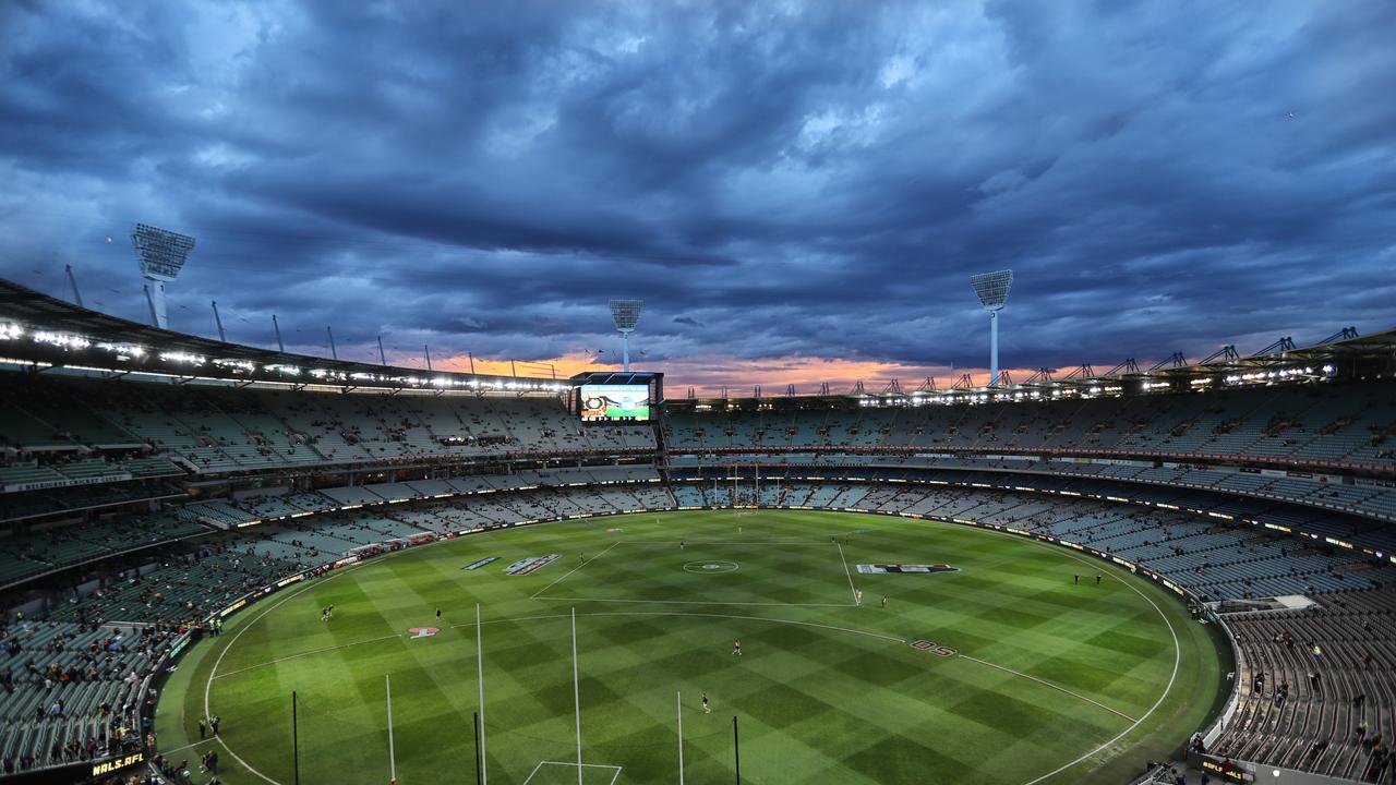 Sunday’s AFL blockbuster has been marred by another brutal fan brawl that broke out after the match. Picture: Alex Coppel