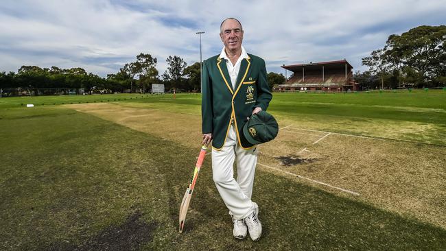 Goodwood cricketer Greg Quinn was selected to captain Australia’s over-60s team in a tour to New Zealand in February – 14 months after having a heart attack. Picture AAP/Roy Vandervegt