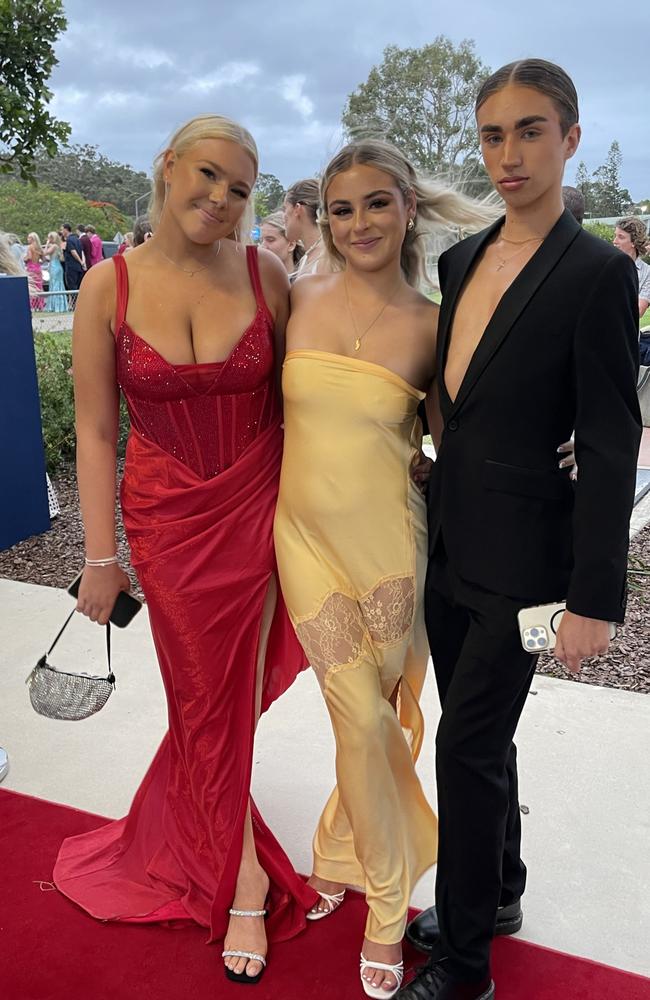 Mia, Archie and Chloe at the 2023 Mountain Creek State High formal.