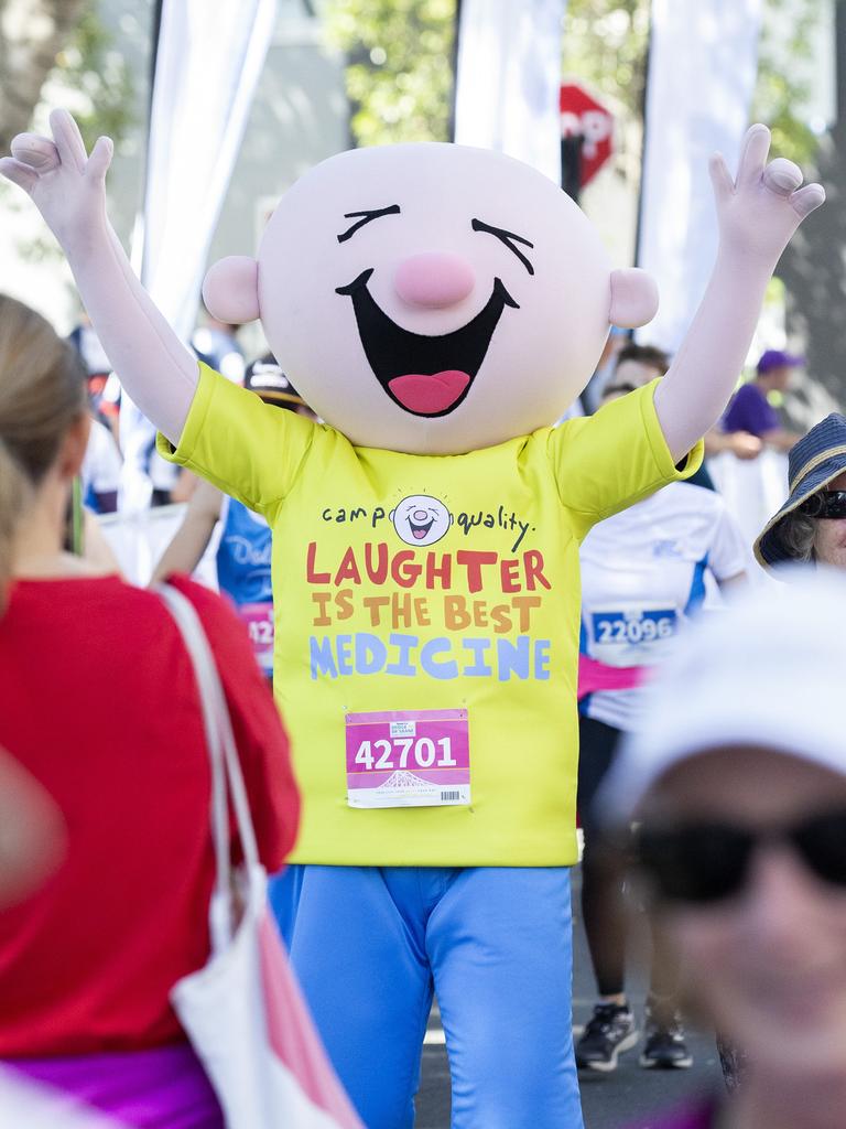 Camp Quality finishing the Bridge to Brisbane 2019 at South Bank, Sunday, August 25, 2019 (AAP Image/Richard Walker)