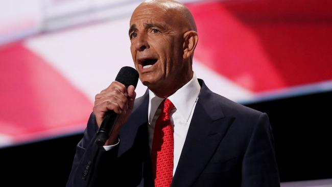 Tom Barrack was arrested and charged July 20, 2021 with not disclosing his lobbying on behalf of a foreign government. Picture: AFP.