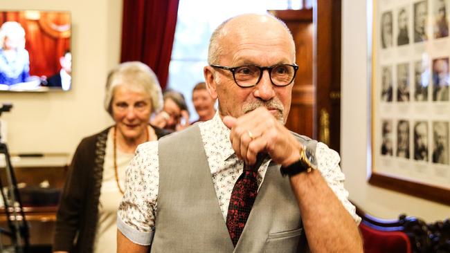 MLC Michael Gaffney after Voluntary Assisted Dying Bill was passed by the Legislative council. Picture: Zak Simmonds