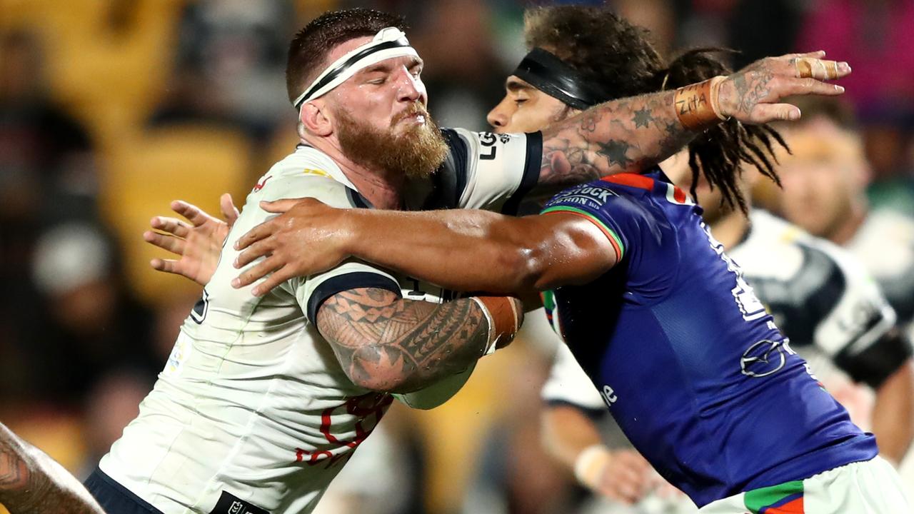 Josh McGuire ran for over 200 metres in his 200th NRL game to lead the Cowboys to victory. 