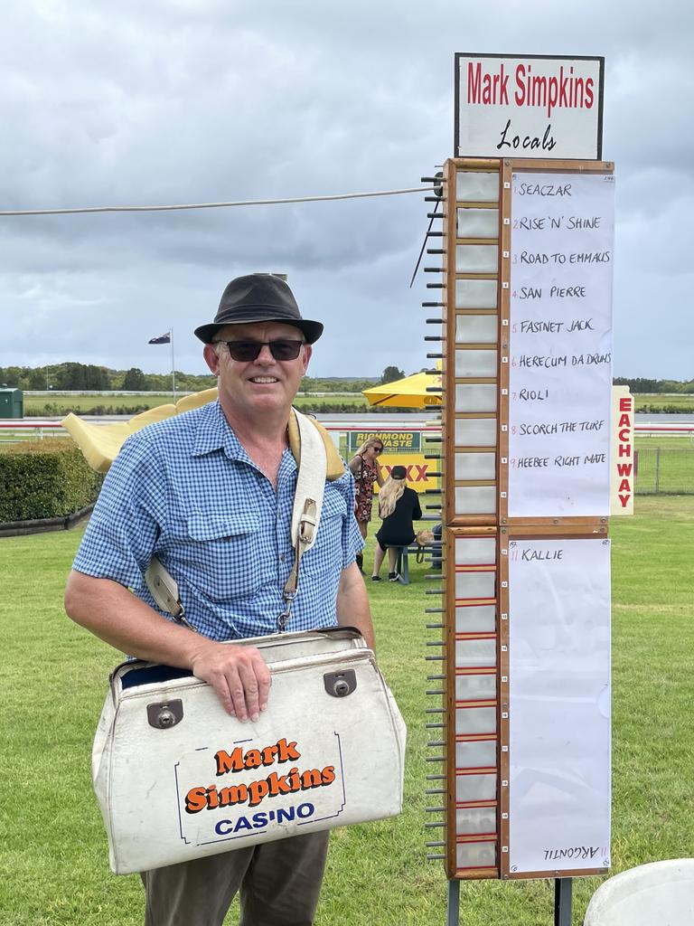 Bookie Mark Simpkin at the Ballina Boxing Day races 2022.