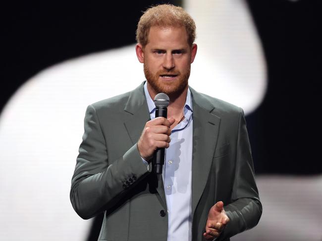 Prince Harry on stage during the opening ceremony of the Invictus Games. Picture: Chris Jackson/Getty Images for the Invictus Games Foundation