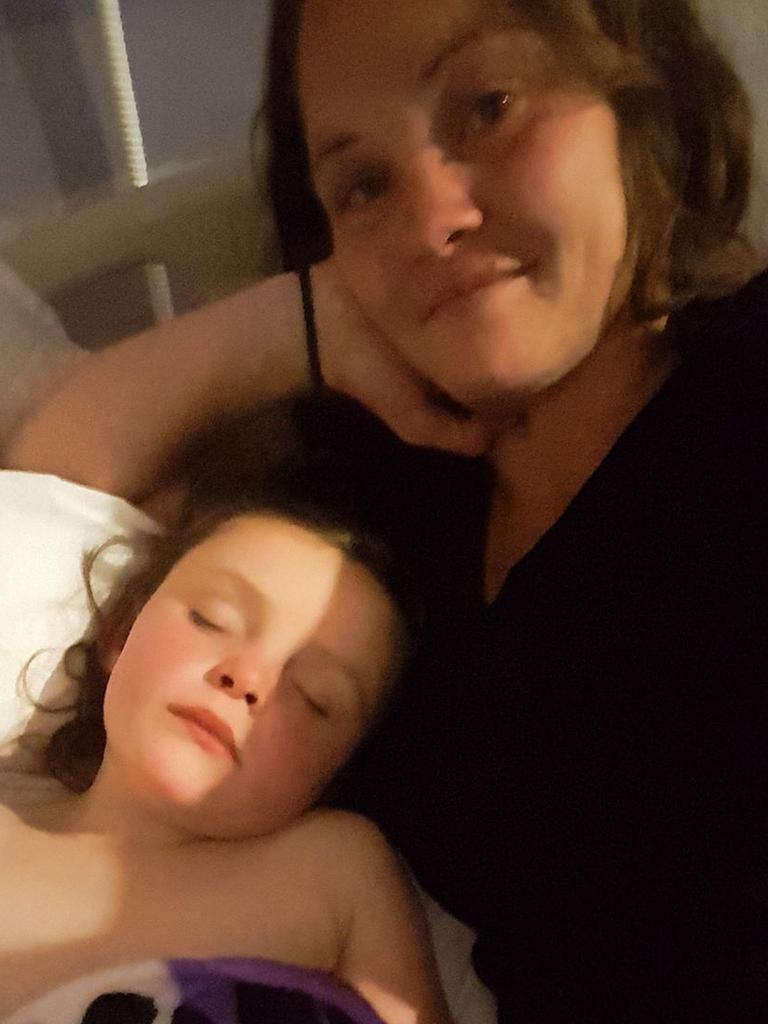 The mother of two shared a cute photo of Shayla sleeping after she returned home. Picture: Facebook