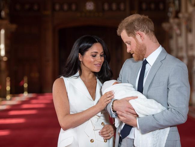 The royal couple with their son, Archie Harrison Mountbatten-Windsor, in 2019. Picture: AFP