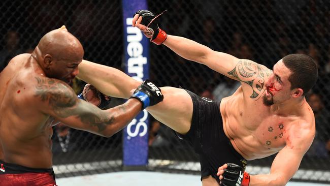 Robert Whittaker beat Yoel Romero in two absolute wars. Picture: Josh Hedges/Zuffa LLC/Getty