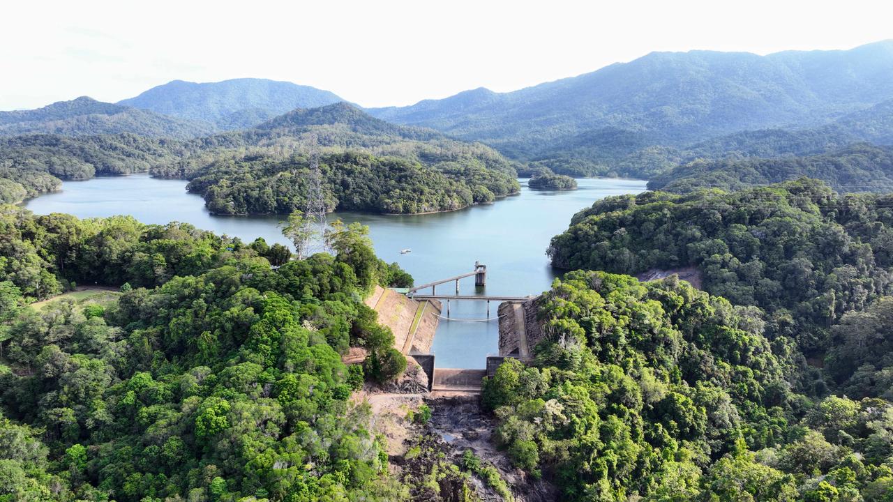 Copperlode Falls Dam and water intake, on the edge of Lake Morris, the main drinking supply for Cairns and surrounds. Lake Morris is nestled in the base of the Lamb Range. Picture: Brendan Radke