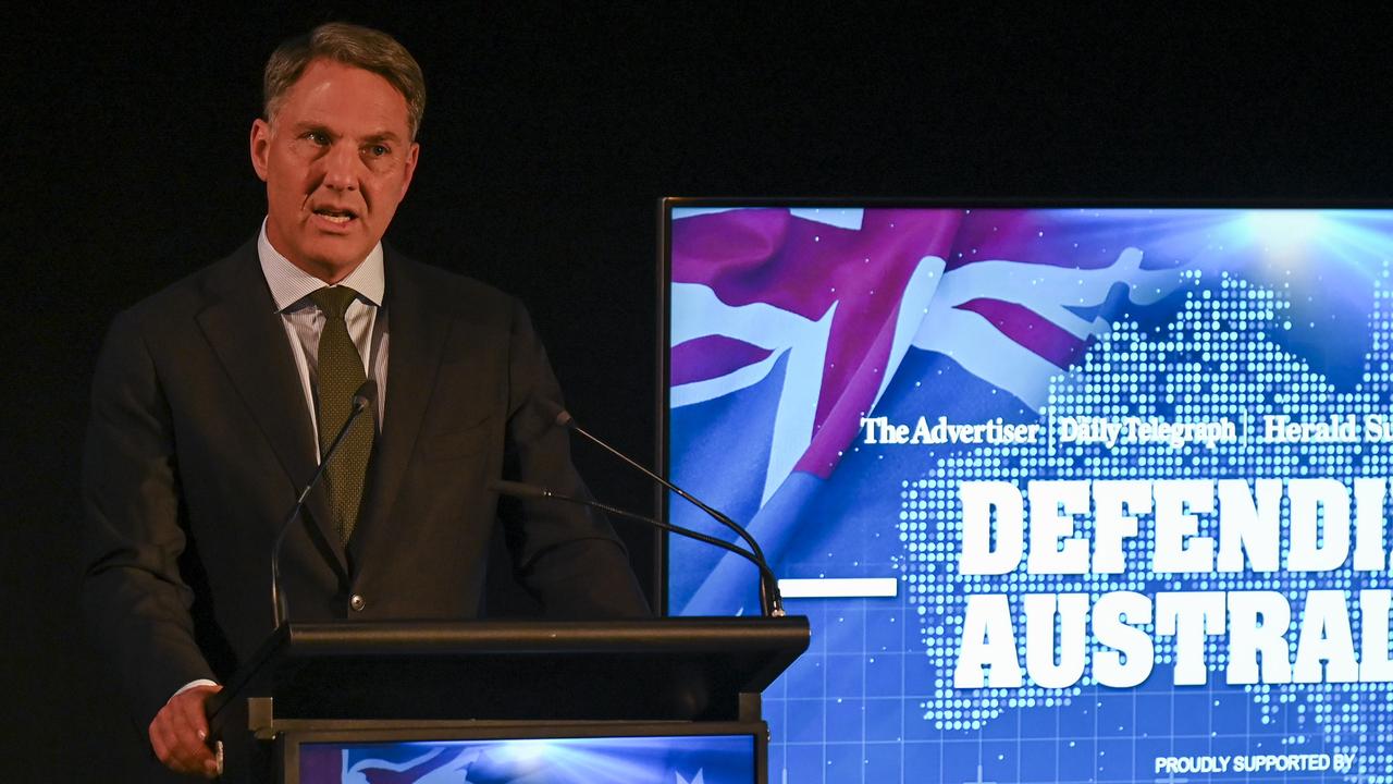 Deputy PM and Defence Minister Richard Marles addressing the Defending Australia forum. Picture: NCA NewsWire / Martin Ollman