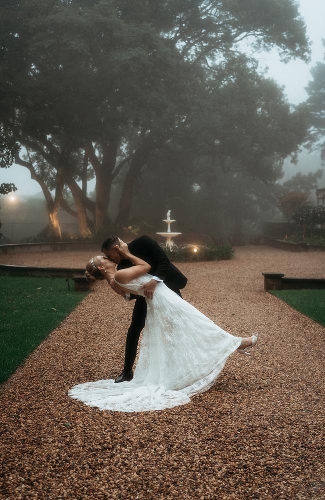 Several suppliers had to cancel or struggled to come through for the couple due to the weather, with Ash saying she considered eloping. Picture: Feather and Finch Photography