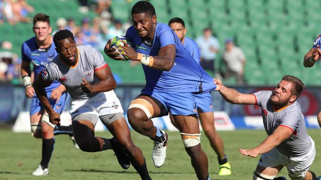 Isi Naisarani in action for the Western Force during the 2017 Super Rugby season.