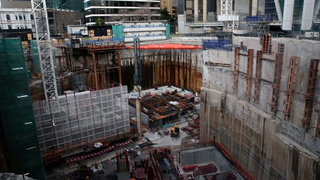 Construction sites in the Sydney CBD ground to a halt over the past week. Picture: NCA NewsWire/Adam Yip