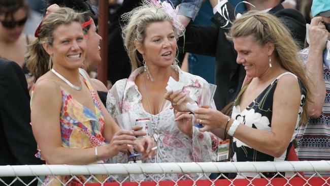 Happy punters after the running of the Geelong Cup