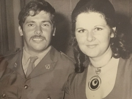 “John and Carmen Gabriel in 1971 during John’s National Service days.” Picture: Supplied by Carmen Gabriel