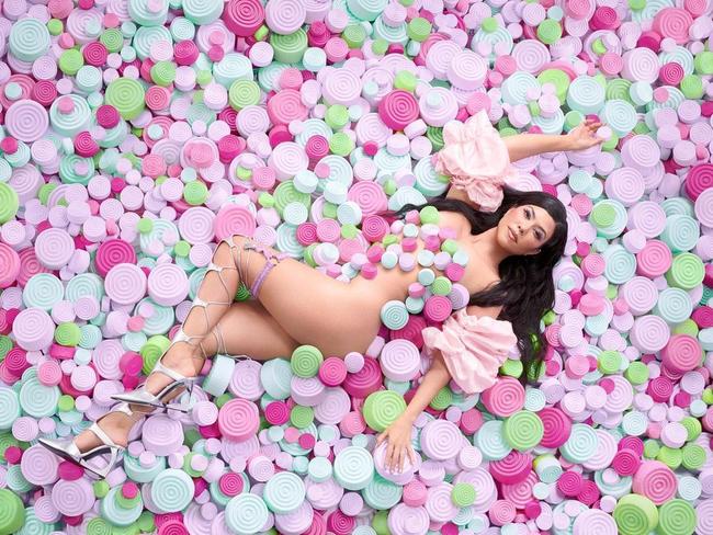 It was taken behind-the-scenes of a recent photo shoot for her new wellness brand Lemme. Picture: Instagram/KourtneyKardashian