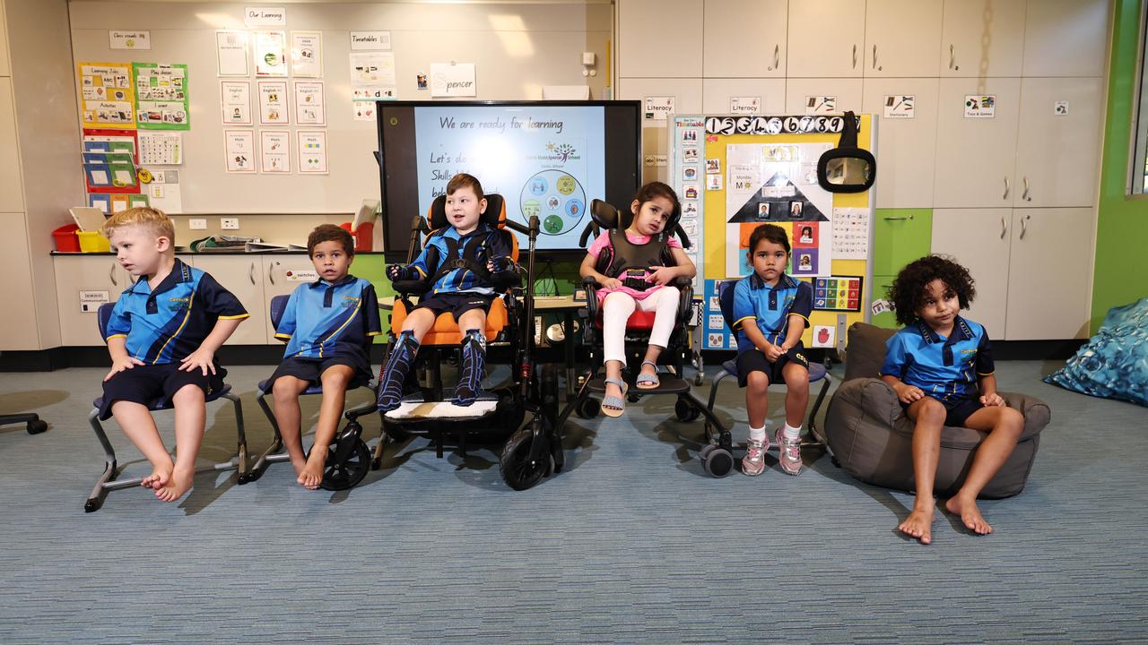 My First Year 2025 – Cairns State Special School. From left: Ronan, Gary, Spencer, Guri, Vyolette and Ari. Picture: Brendan Radke