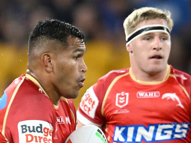 The Dolphins have lost Daniel Saifiti (centre) for the season, while Max Plath (2R) is set for surgery.