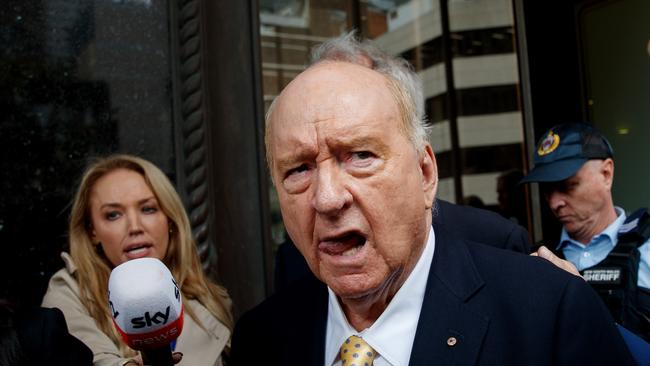 Alan Jones leaves the Downing Centre on Wednesday. Picture: NewsWire