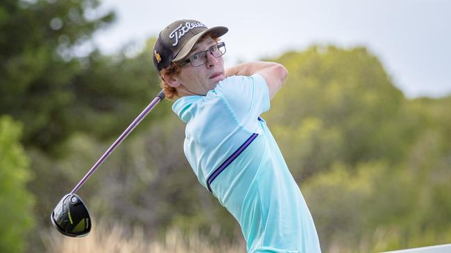 Charlie Robbins playing at Kooyonga Golf Club in 2021.