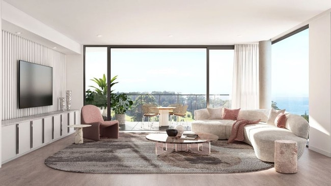 Artists' rendition of what the living rooms will look like. Picture: McGrath Estate Agents Ulladulla.