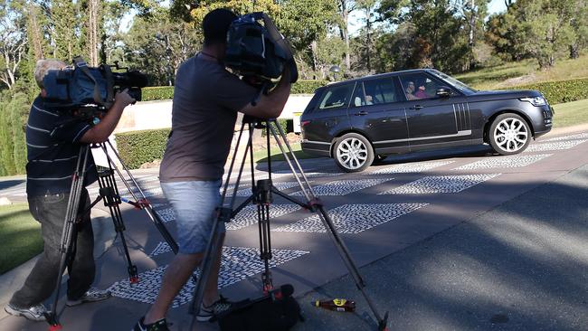 Camera crews waiting outside the Coomera home where Johnny Depp is staying during his time on the Gold Coast.