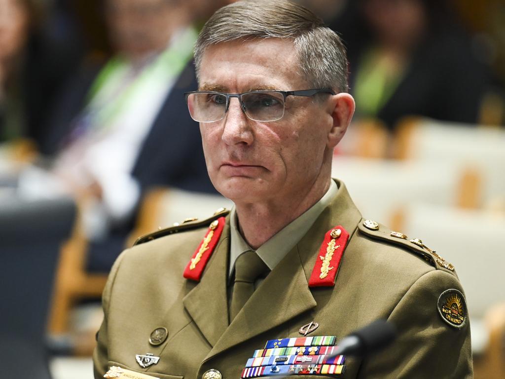 Gen Angus Campbell was quizzed about China at a Senate estimates hearing. Picture: NCA NewsWire / Martin Ollman