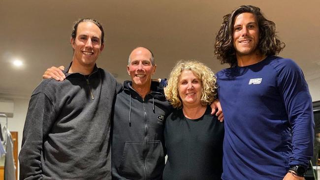 Jake (L) and Callum (R) pictured with parents Martin and Debra.