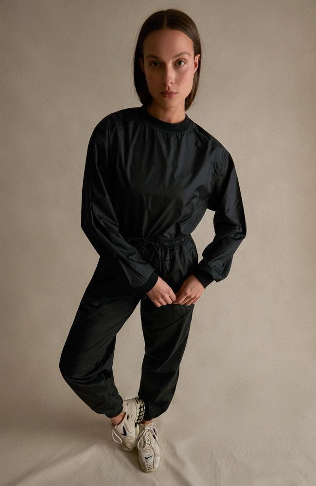 ‘More and more prevalent’. A female model wearing camilla and marc’s unisex ‘Future Now’ collection, including the Ari crew top and Ari trousers. Picture: Supplied