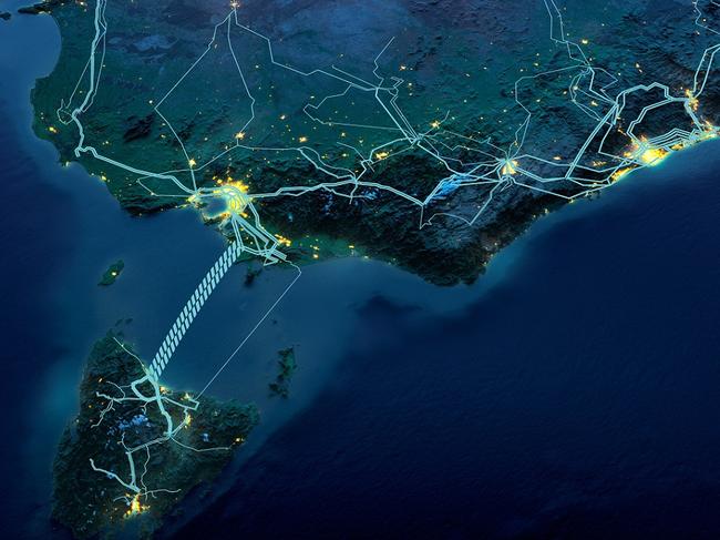 Marinus Link route from space - artist's impression (1)