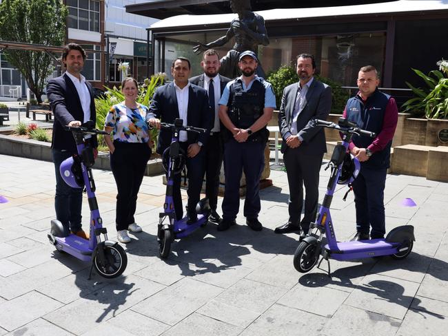 Georges River Councilâs 12-month shared e-scooter trial with e-scooter provider, Beam, begins tomorrow (10 January 2024) at Kogarah. This is the first council-led e-scooter trial in Metro Sydney and the sixth trial underway as part of the NSW shared e-scooter scheme. From today residents and visitors 16 and over can hire one of 60 purple Beam e-scooters and helmets and scoot to existing bus and train stations, St George Hospital, St George TAFE, Jubilee Stadium, community services and cafes in Kogarah Town Square. Picture: Georges River Council