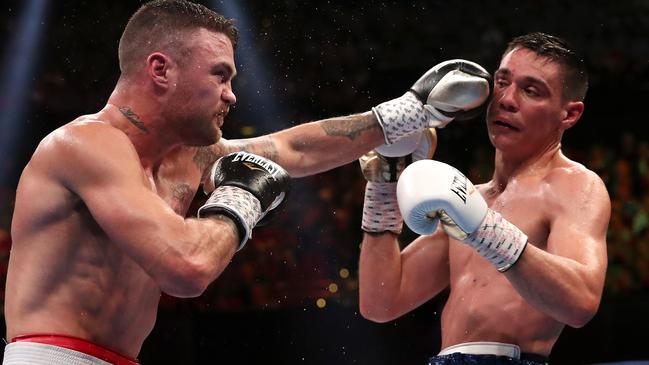 Dwight Ritchie (left) fighting Tim Tszyu in August. Picture: Getty Images