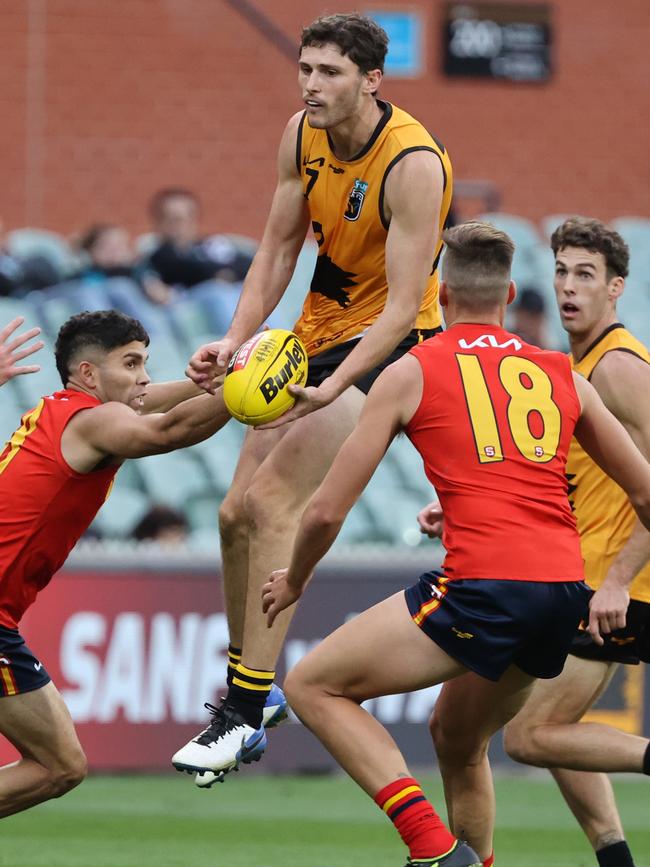 Noah Pegoraro in action for the WAFL state team in May. Picture: David Mariuz