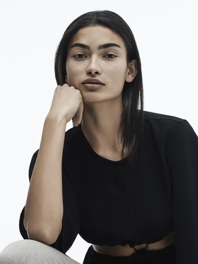 Gale wears Ellery top, G-Star RAW pants. Picture: Max Papendieck