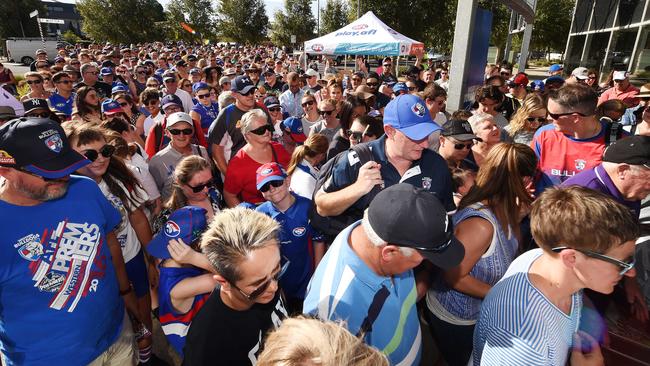 Crowds are flocking to the Whitten Oval for the AFLW. Picture:Rob Leeson.