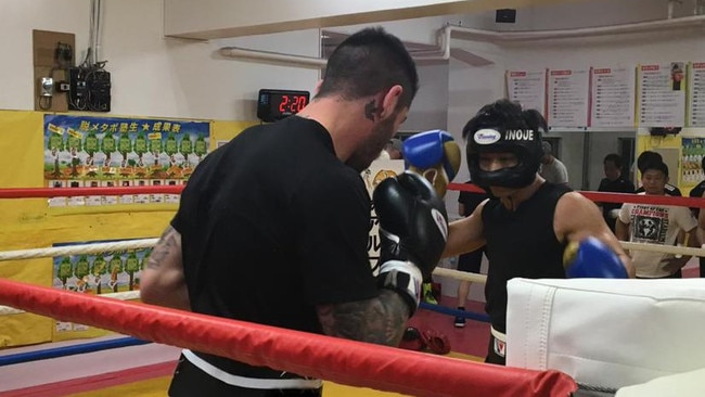 Michael Zerafa sparring Takeshi Inoue in 2016.