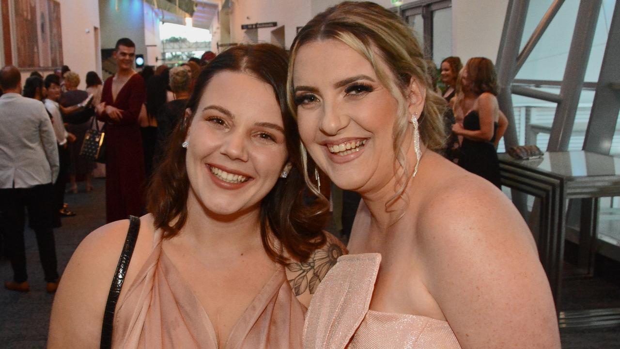 Aaliyah Zimmerle and Alicia Nicula at Harmony Early Learning Awards night at GCCEC, Broadbeach. Pic: Regina King