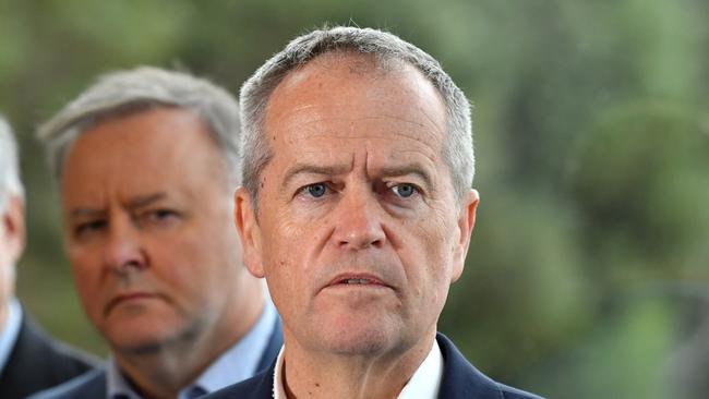 The Federal Member for Grayndler Anthony Albanese and Australian Opposition Leader Bill Shorten. Picture: AAP/Darren England