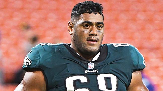 TWAM-20191005EMBARGO FOR TWAM 5 OCT 2019NO REUSE WITHOUT PERMISSIONFEE MAY APPLYHis size and speed was a revelation to American football bosses. now, could they teach SydneyÕs Jordan Mailata how to play?CLEVELAND, OH - AUGUST 23, 2018: Offensive tackle Jordan Mailata #68 of the Philadelphia Eagles runs off the field after a preseason game against the Cleveland Browns on August 23, 2018 at FirstEnergy Stadium in Cleveland, Ohio. Cleveland won 5-0. (Photo by: 2018 Nick Cammett/Diamond Images/Getty Images)