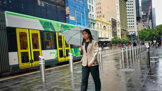 Melbourne’s storms will continue throughout Christmas Day. Picture: NCA NewsWire / Luis Enrique Ascui