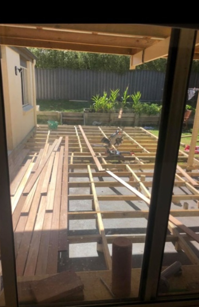 He also transformed their deck all by himself.