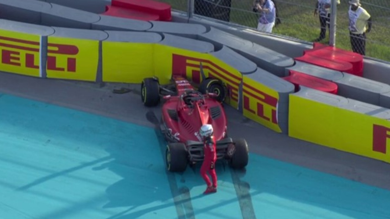 Charles Leclerc went into the wall.