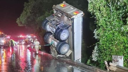 Emergency services called to truck crash on Pimpama Jacobs Well Rd, Pimpama. Photo: Sean Ritter/Facebook