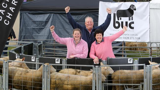 Grand design: Tina and Charlie Webb and daughter Josephine with their sheep handler. Picture: Yuri Kouzmin