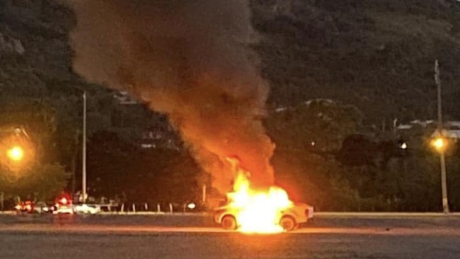 Photo of Townsville car fire.