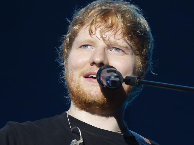 Pictured is artist Ed Sheeran performing at his concert on the Thursday 15th of March at ANZ Stadium at Sydney Olympic Park.Picture: Christian Gilles