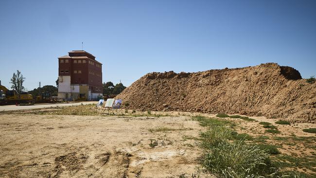 The cleared West End Brewery re-development site on Sunday. Picture: Matt Loxton